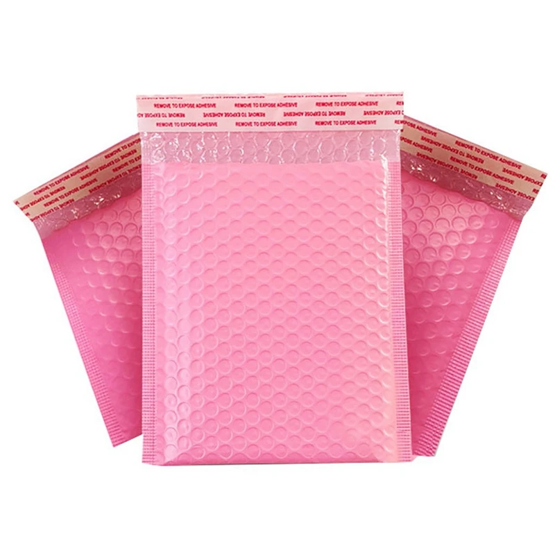 Self Seal Envelope Rosa com Bolha, Envelopes Acolchoados, Mailing Bag, Pacotes, Mailers, Espuma, 200Pcs