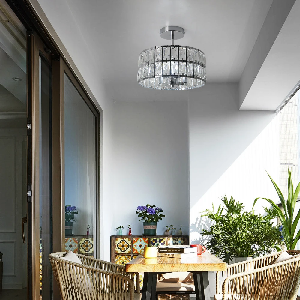 Crystal Ceiling Chandeiler Lamp Modern Indoor Lighting Pendant Light Fixtures Home Decora Led Hanging Light Living Bedroom Lamps