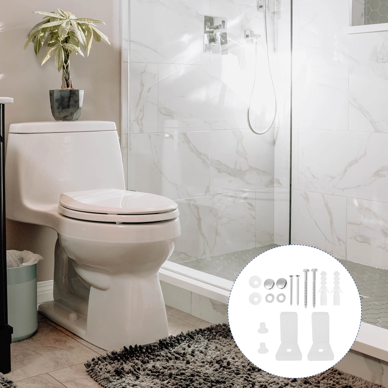 

1 set L-Shaped Floor Fixing Universal Seat Cover Hardware Durable Premium Screws for Bidet Pedestal Basin Stable for Toilet