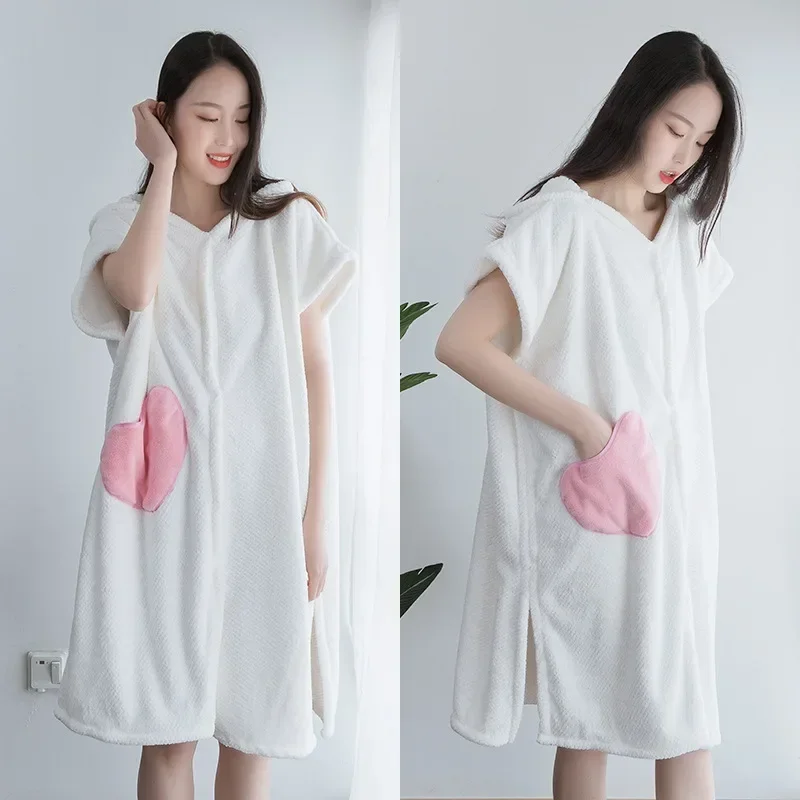 Wearable Microfiber Bathrobe Woman Shower Female Soft Bath Towel for Adults for Home Textiles Bath and Sauna Towels Bathroom