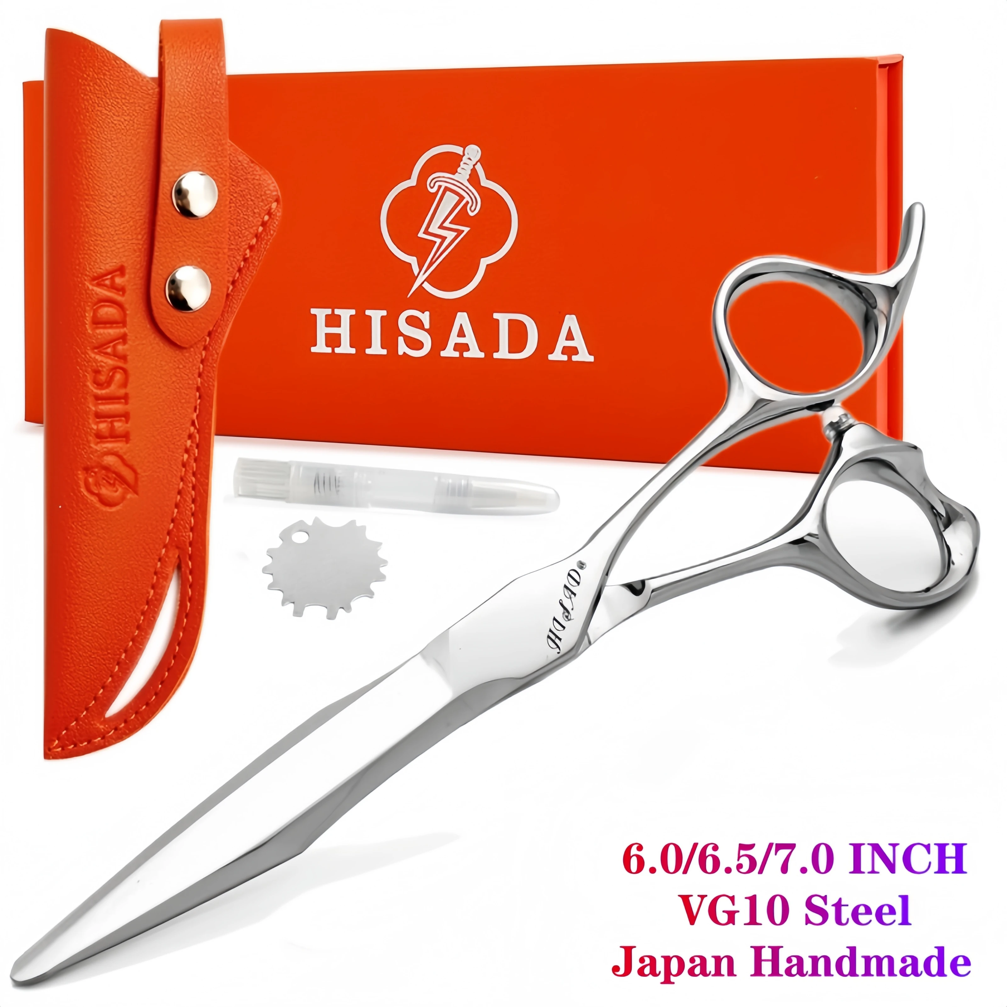 

HISADA professional barber scissors 15 patented hairdressing scissors 6.0/6.5/7.0 inch scissors Japanese handmade VG10 scissors