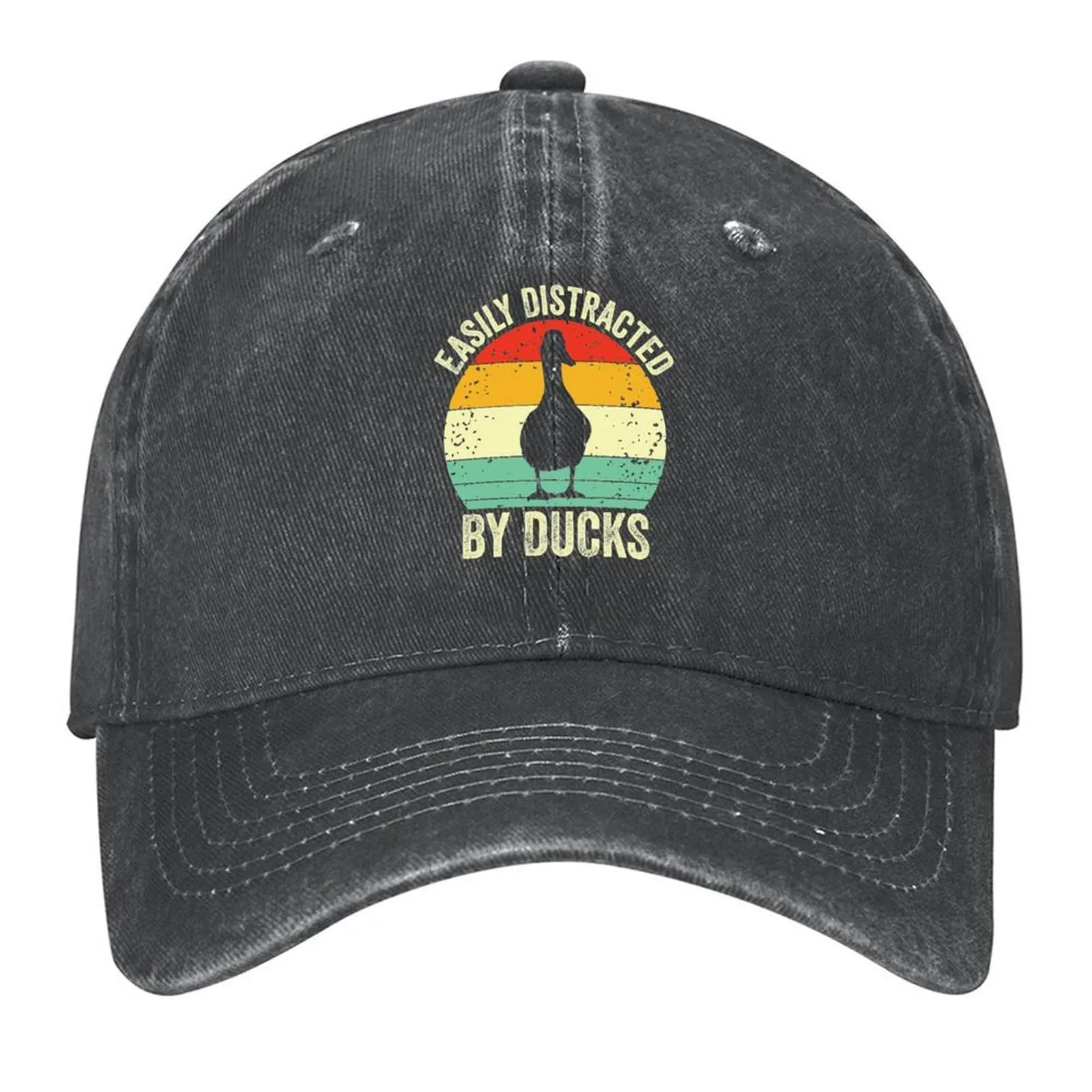 

Easily Distracted by Ducks, Gift for Duck Lover Funny Ducks Pet Animal Vintage Baseball Cap western Hat Vintage Women Hats Men's
