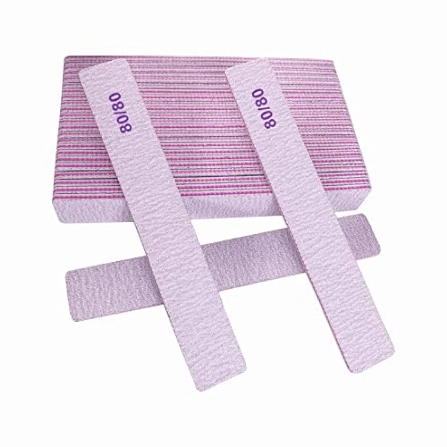 

80/80 Grit Nail Files 25 Pcs,Coarse Emery Boards for Acrylic Nails and Gel Nails, Nail File Double Sided 80 Grits Emory Profess