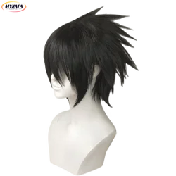High Quality Sasuke Uchiha Cosplay Wig Short Black Heat Resistant Synthetic Hair Anime Cosplay Wigs + Wig Cap
