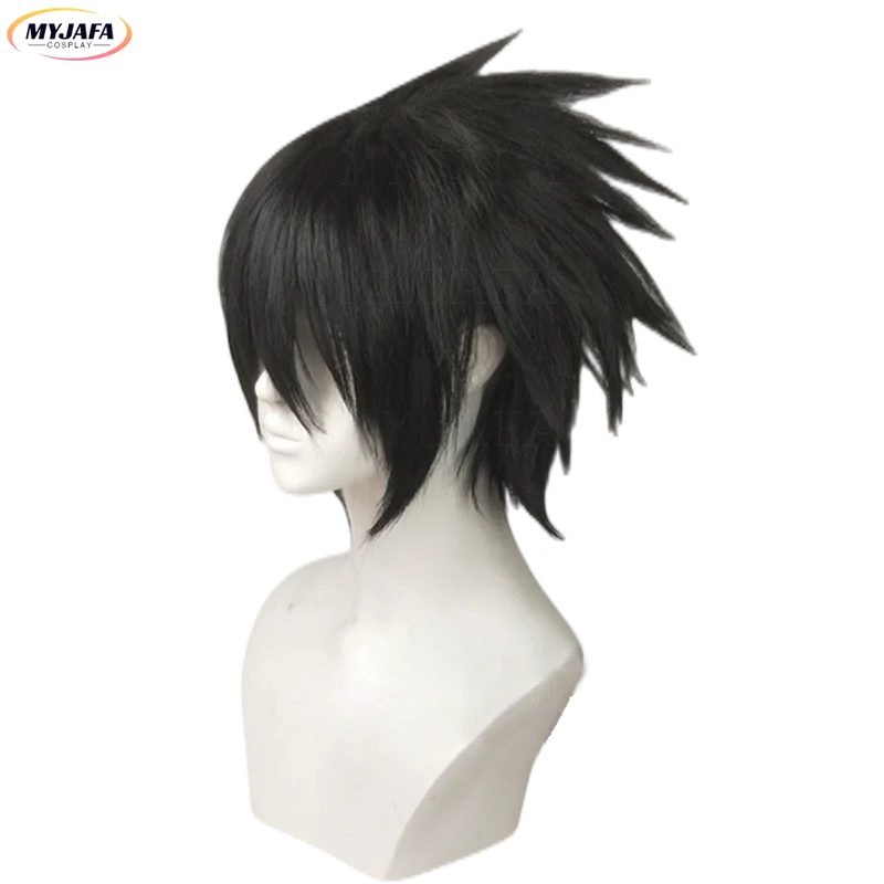 High Quality Sasuke Uchiha Cosplay Wig Short Black Heat Resistant Synthetic Hair Anime Cosplay Wigs + Wig Cap