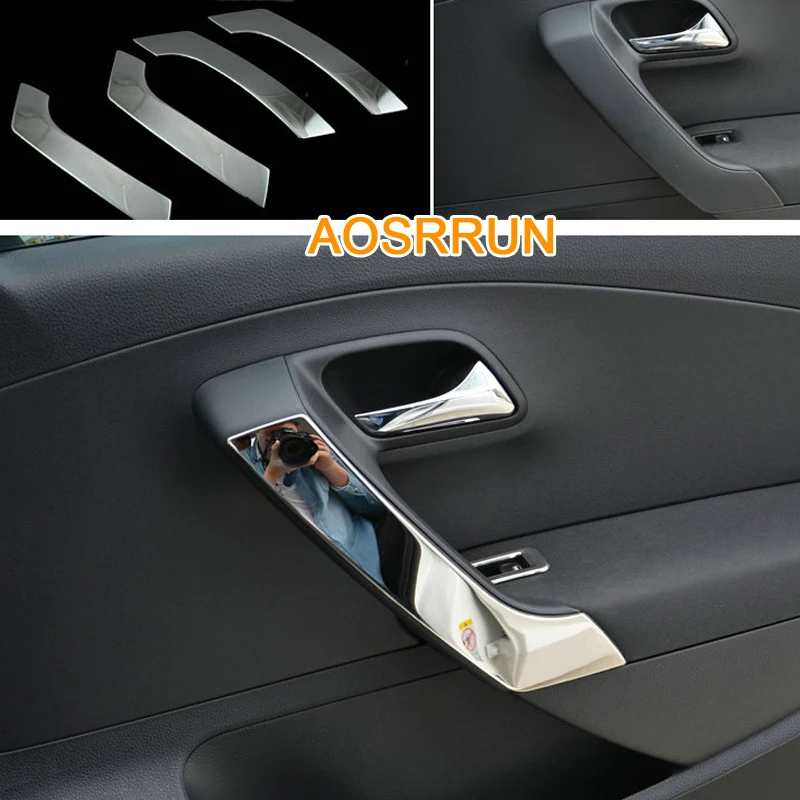 Car Interior Door Inner Handle Decoration Trim Accessories For VW Volkswagen Polo 2017 2016 2015 2013 2012 2011 6R