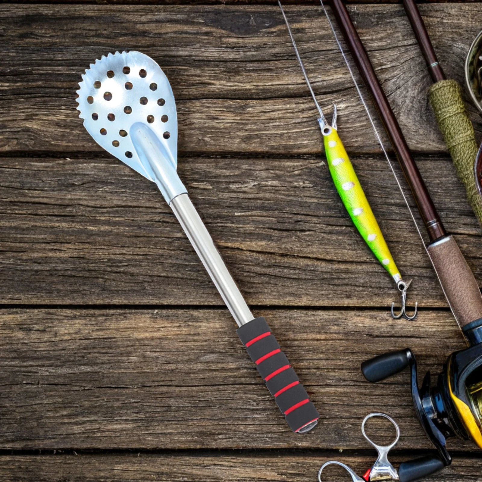 

Fishing Gear Ice Spoon Metal Scoop for Skimmer Breaking Products Scooper Stainless Steel