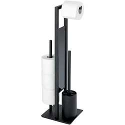 Black stainless steel vertical toilet paper holder, bathroom odor proof floor paper towel holder, hotel bathroom roll paper cyli