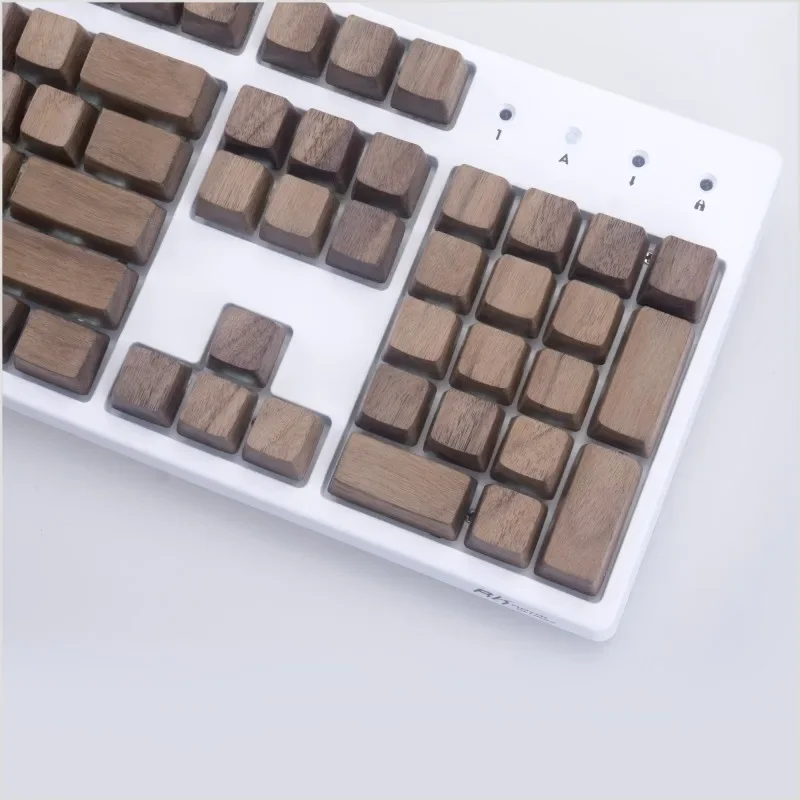 

Walnut Keycap Set GH60/94/104 Custom Mechanical Keyboard Wooden Accessory Game Key Caps Soild Wood Artisan Handmade OEM Keycaps