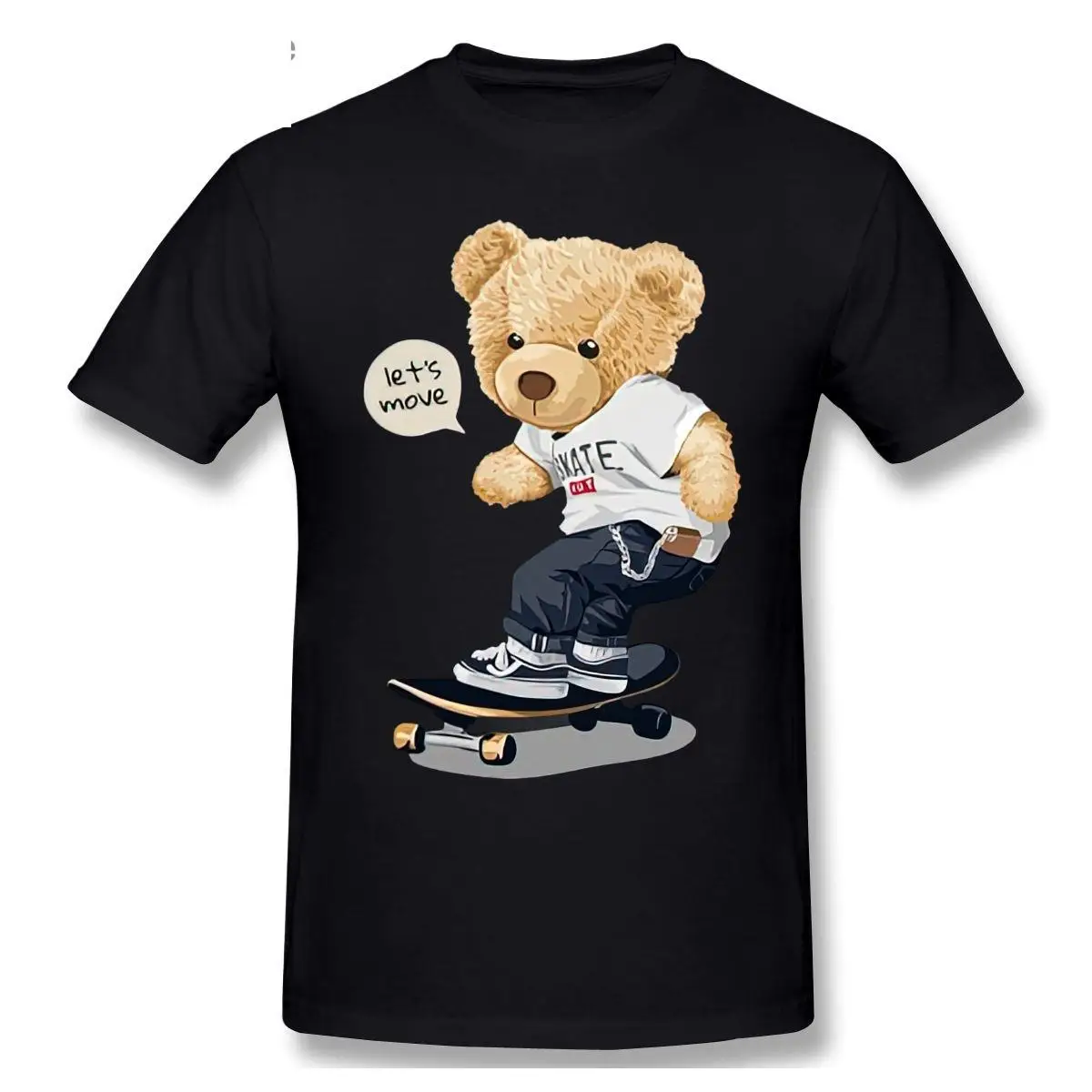 

Personality Cartoon Skateboard Teddy Bear T shirt Harajuku T-shirt Graphics Tshirt Brands Tee Top