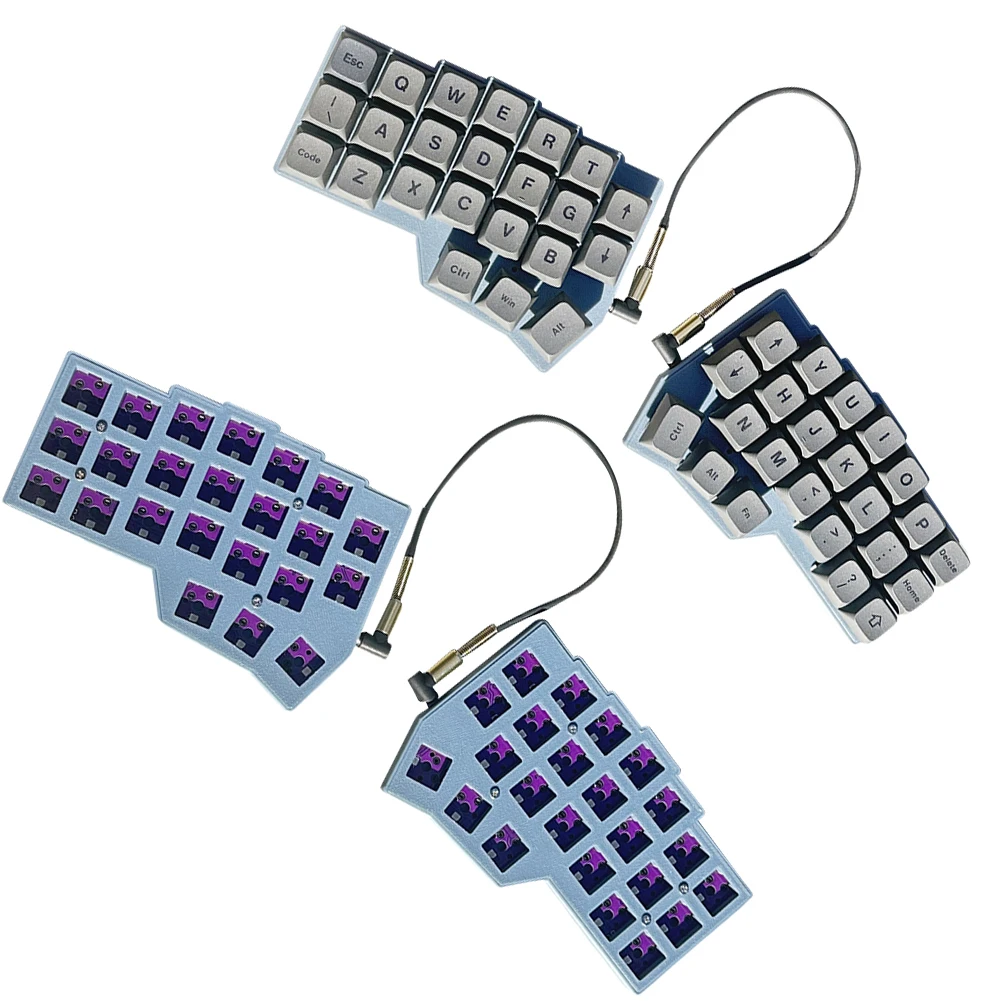 Teclado dividido, teclado programable con cable, intercambio en caliente, teclado de diseño dividido, compatible con QMK/VIAL, accesorios personalizados para jugadores de PC