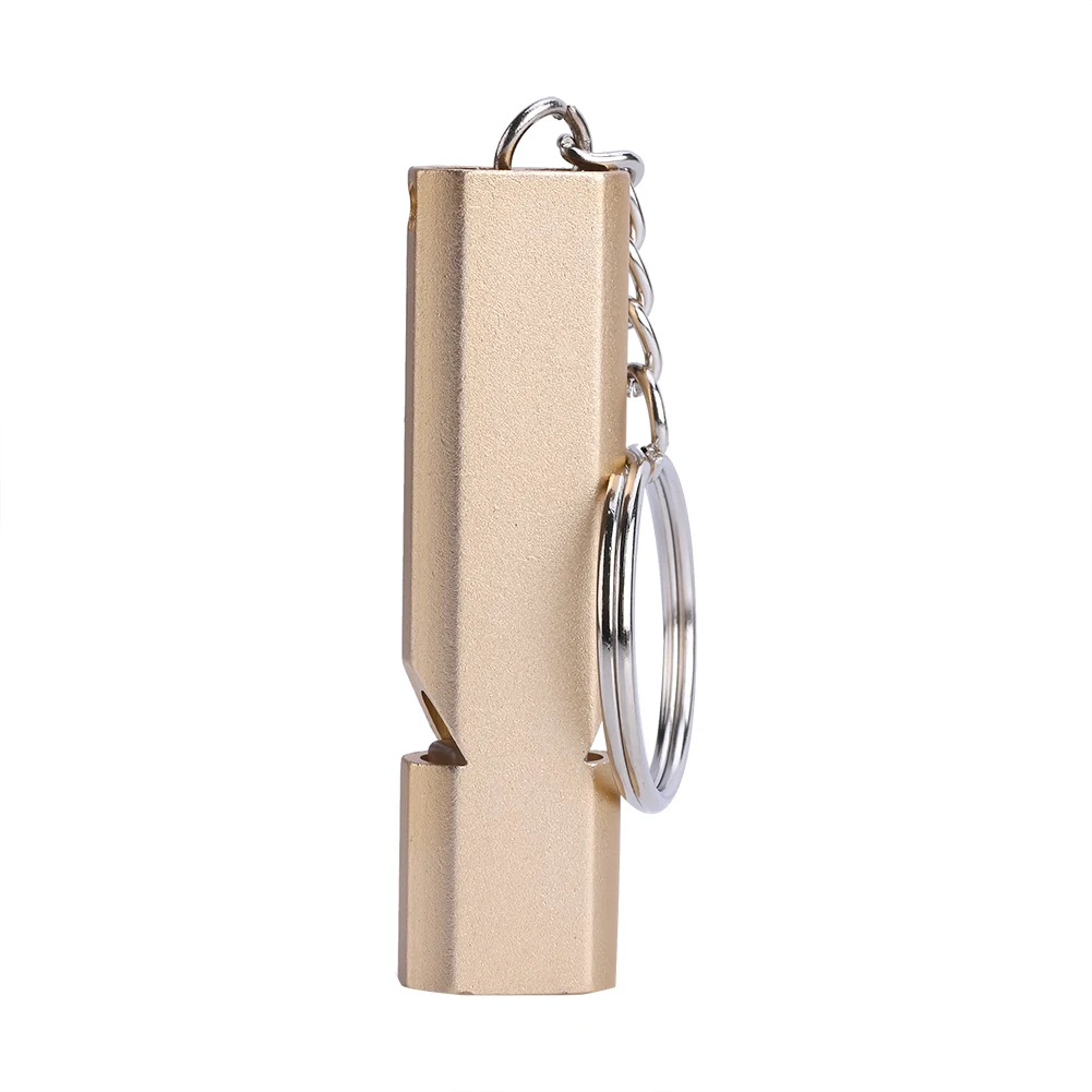 tool whistle lound version 2 Colors Aluminium Alloy Double Hole Emergency Survival Whistle with Keychain Outdoor Accessory