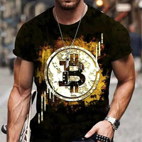 New Men Short Sleeve Oversized Harajuku Casual Bitcoin Print Shirt Popular Quick Dry T-Shirt Summer Men T Shirt Top Men Clothes