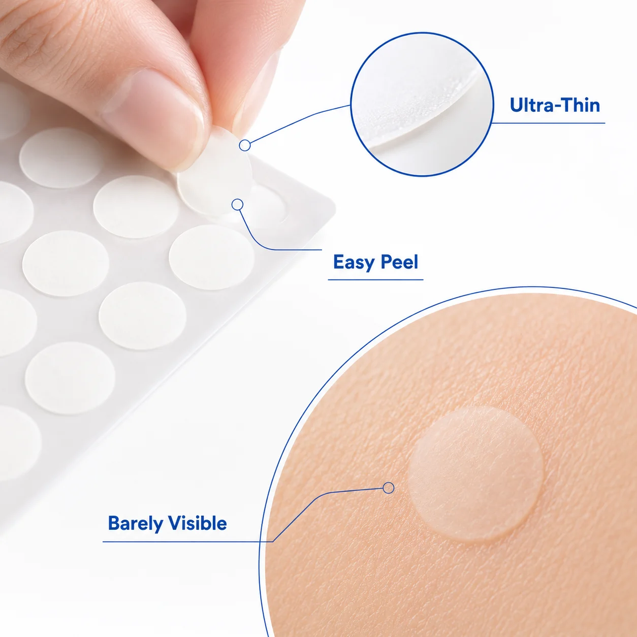 200/400/800 pieces/set of hydrogel patches for acne coverage, suitable for both men and women, suitable for all skin types