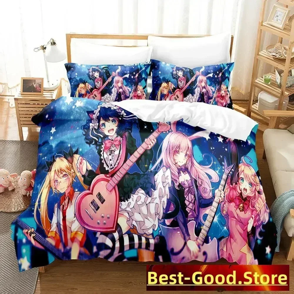 2023 Show By Rock! Bedding Set Cartoon Anime three-piece set Adult Kid Bedroom Duvetcover Sets 3D Kawaii Cute Girls