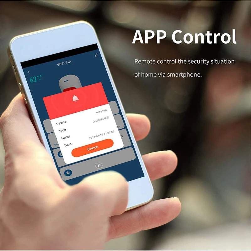 إنذار كشف الحركة PIR ، كاشف الأشعة تحت الحمراء WiFi مستقل ، مستشعر لاسلكي بالأشعة تحت الحمراء ، تحكم بالتطبيق للمنزل