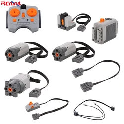 RCmall 9PCS MOC Technical Building Blocks M-motor L-motor AA battery box IR Receiver Controller Power Function Kit for Legoeds