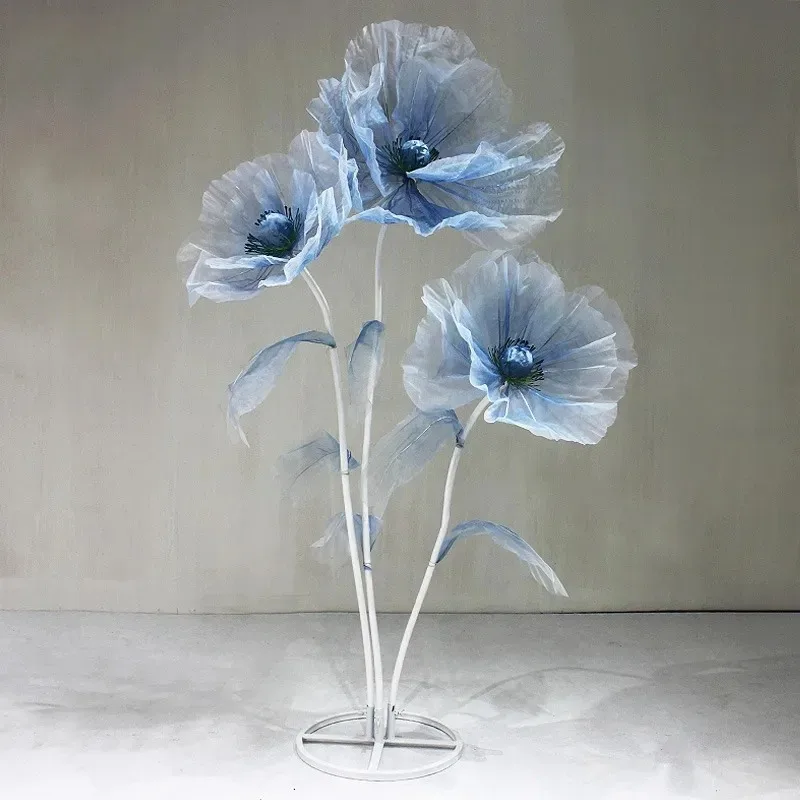 

【Hot Sale】 Large Artificial Flowers Silk Poppy Fake Flower Wedding Decor Party Decoration T Stage Layout Window Display Simulati