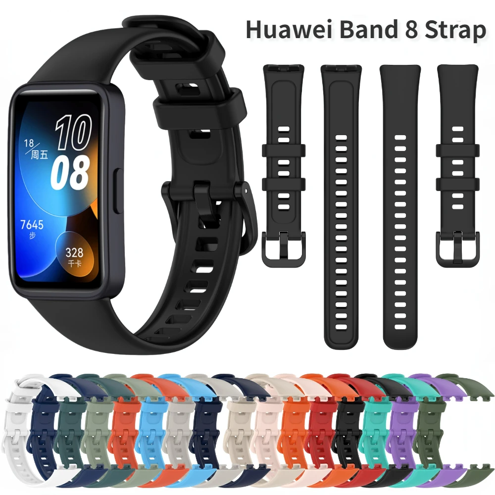 

Sport Silicone Strap for Huawei Band 8 Strap Smart Watch Watchband Replaceable Wristband for huawei band 8 bracelet Accessories