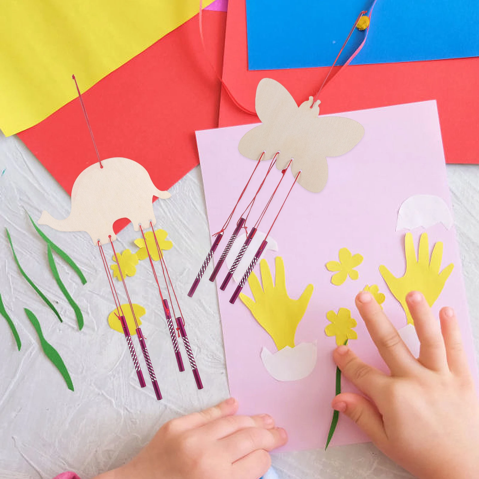 

10Pcs Wooden Windchime Making Kit DIY Craft Set for Kids Adults Creative Painting Home Decor Outdoor Indoor Family Activity