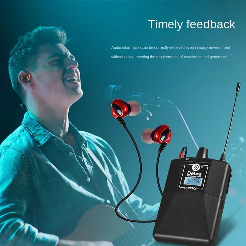 

Excellent-DEBRA PROFESSIONAL AUDIO UHF Wireless In-Ear Monitoring System ER-102 With Bluetooth5.0 For Stage Performance,Recordin