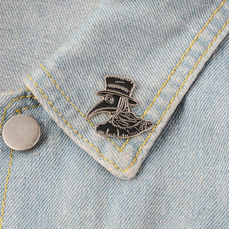 Pin Lapel Pins Denim Jeans shirt bag Gothic Jewelry Gift for friends The Plague Doctor Mask Enamel Pins Beak Mask badge