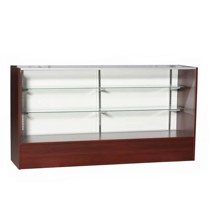 

Custom.6 feet smoke shops supplies showcase tempered glass display with LED lights full display counter