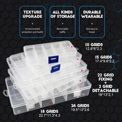 Plastic Doos 10-24 Grids Jewelry Box Organizer Milieuvriendelijke Pp Transparante Sieraden Schroef Doos Voor Pillen Sleutel Munt Opslag