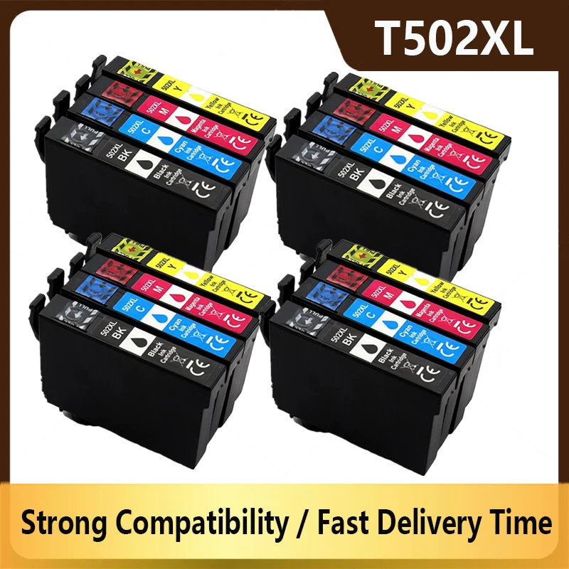 

T502 502XL Compatible Ink Cartridge 502 E-502XL for Epson Expression Home WF-2860DWF WF-2865DWF XP-5100 XP-5105 Printers