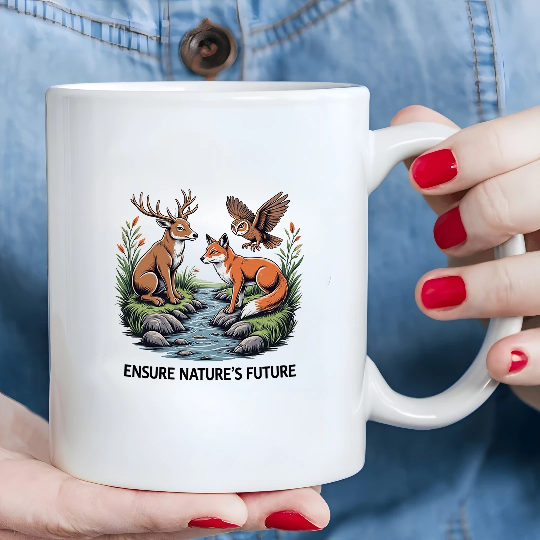 

11oz cartoon eco-friendly mug + deer fox owl theme + eco-friendly Christmas gift cup family office cup