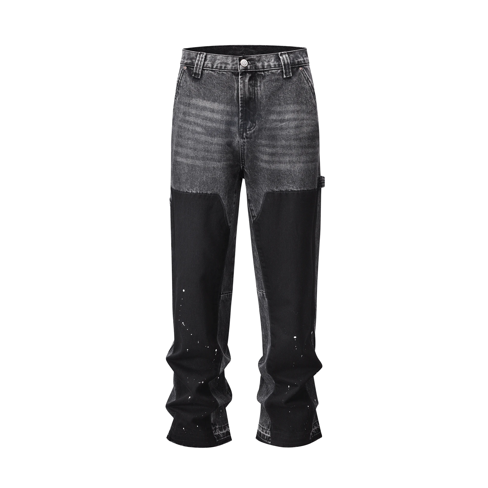 Mens Black Skinny Denim Jeans Distressed Heavy Destruction Washed Ripped Tapered Biker Jeans Streetwear Hip Hop Slim Jean Pants