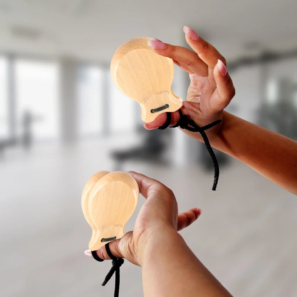 Castañuelas españolas tradicionales para danza Flamenca, instrumento musical Orff de percusión de cuerda para regalo de recuerdo de España, 2 uds.