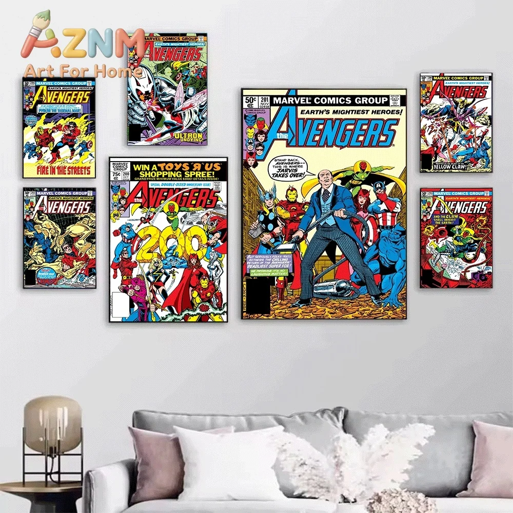 AZNM The Avengers #197 Prelude Of The War Devil Comic Canvas Wall Art No Frame Vintage Superhero Print Poster Home Decor