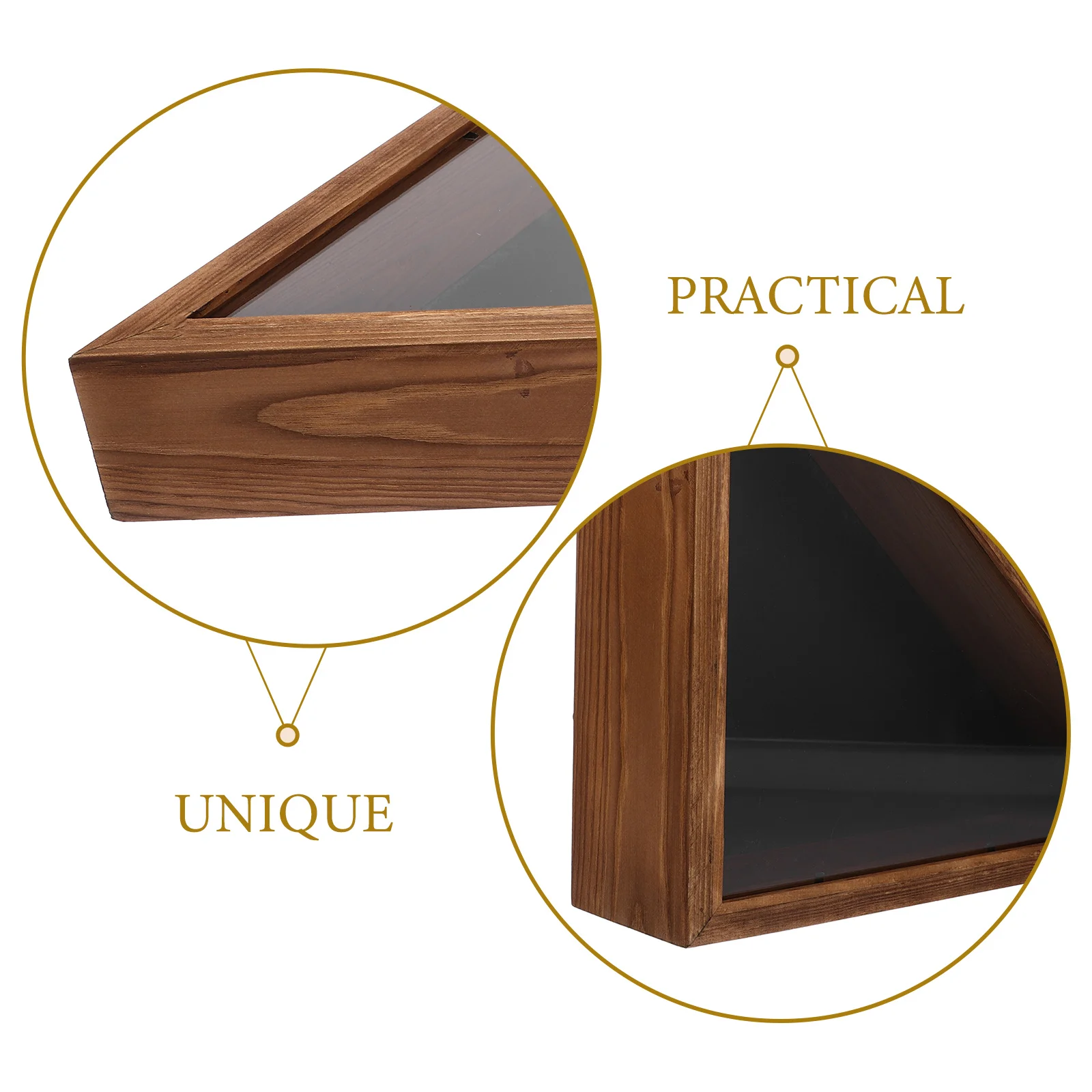 

Wooden Display Case For Burial Box With Protective Cover Triangular Flag Holder For Home Decor Country Style Patriotic