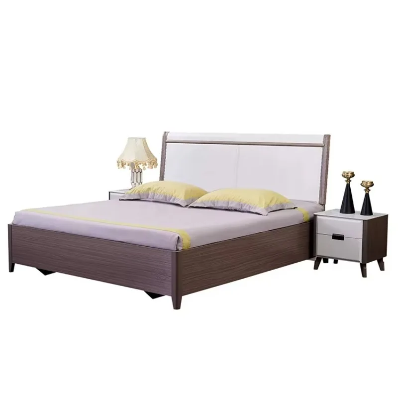 

Customizable 180cm Modern Wooden Bed Apartment Bedroom Furniture Set Headboard Storage Design