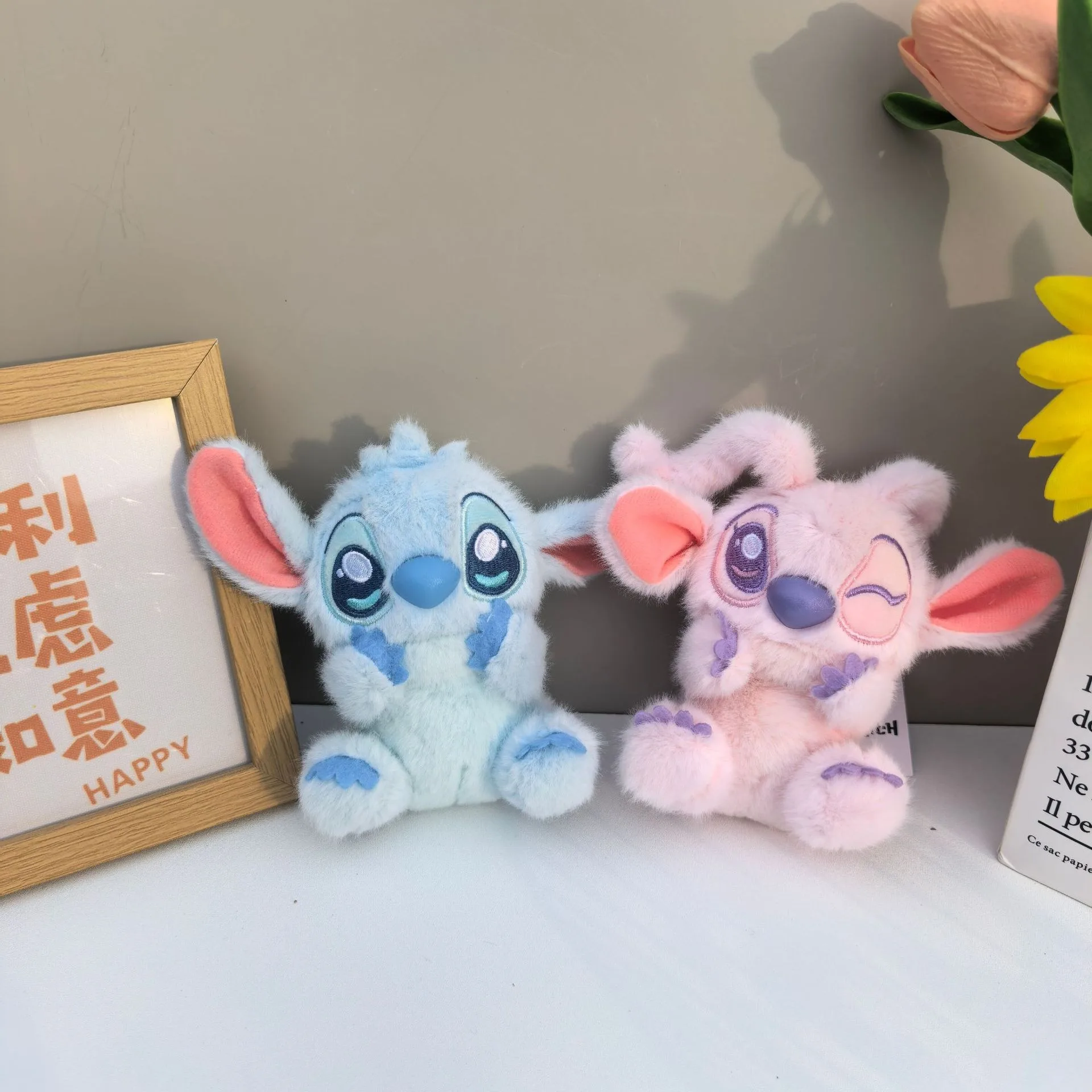 لطيف غرزة الملاك ألعاب من نسيج مخملي مفتاح سلسلة دمية دمية زوجين دمية غرزة ظهره قلادة هدية صغيرة