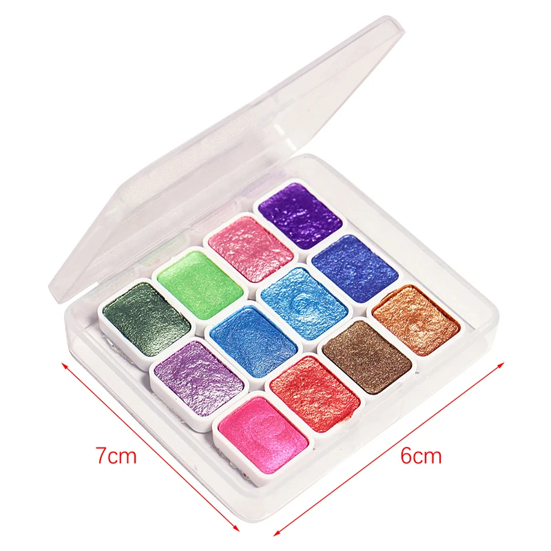 1ml 12-color Pigment Manual Solid Watercolor Paints Set Art Nail Painting Decoration Watercolor Painting Creative Art Supplies