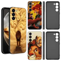 The King Lion Simba Black Silicone Phone Case For Samsung Galaxy S23 S21 S20 FE S24 S22 Ultra S10E S10 S9 S8 Plus