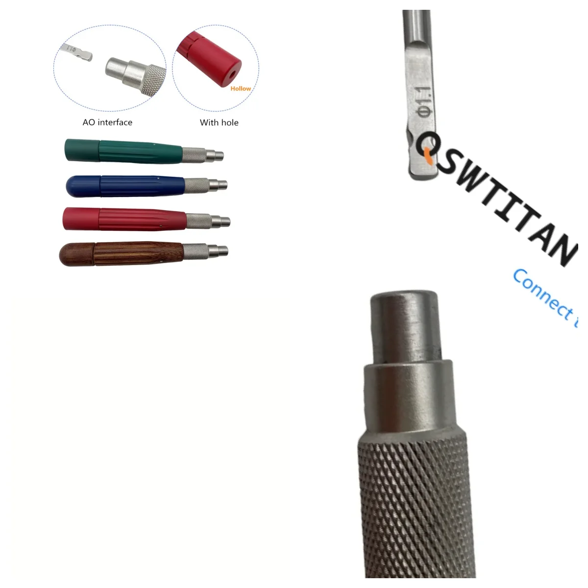 

QSWTITAN Bone AO Cannulated Hollow Handle Quick Coupling Veterinary Orthopedic Instruments