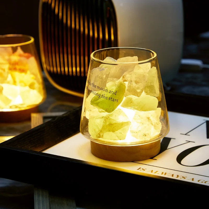 

Salt Lamp Aromatherapy Ore Crystal Salt Stone Night Light Bedroom Girl Bedside Ambient Light