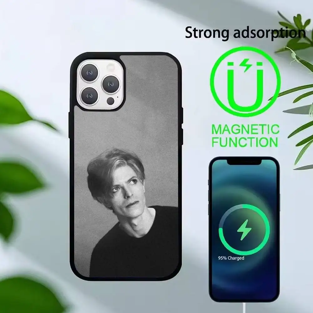 Singer D-David B-Bowie Phone Case For iPhone17,16,15,14,13 Plus,Pro Max Magnetic For Magsafe Wireless Charging