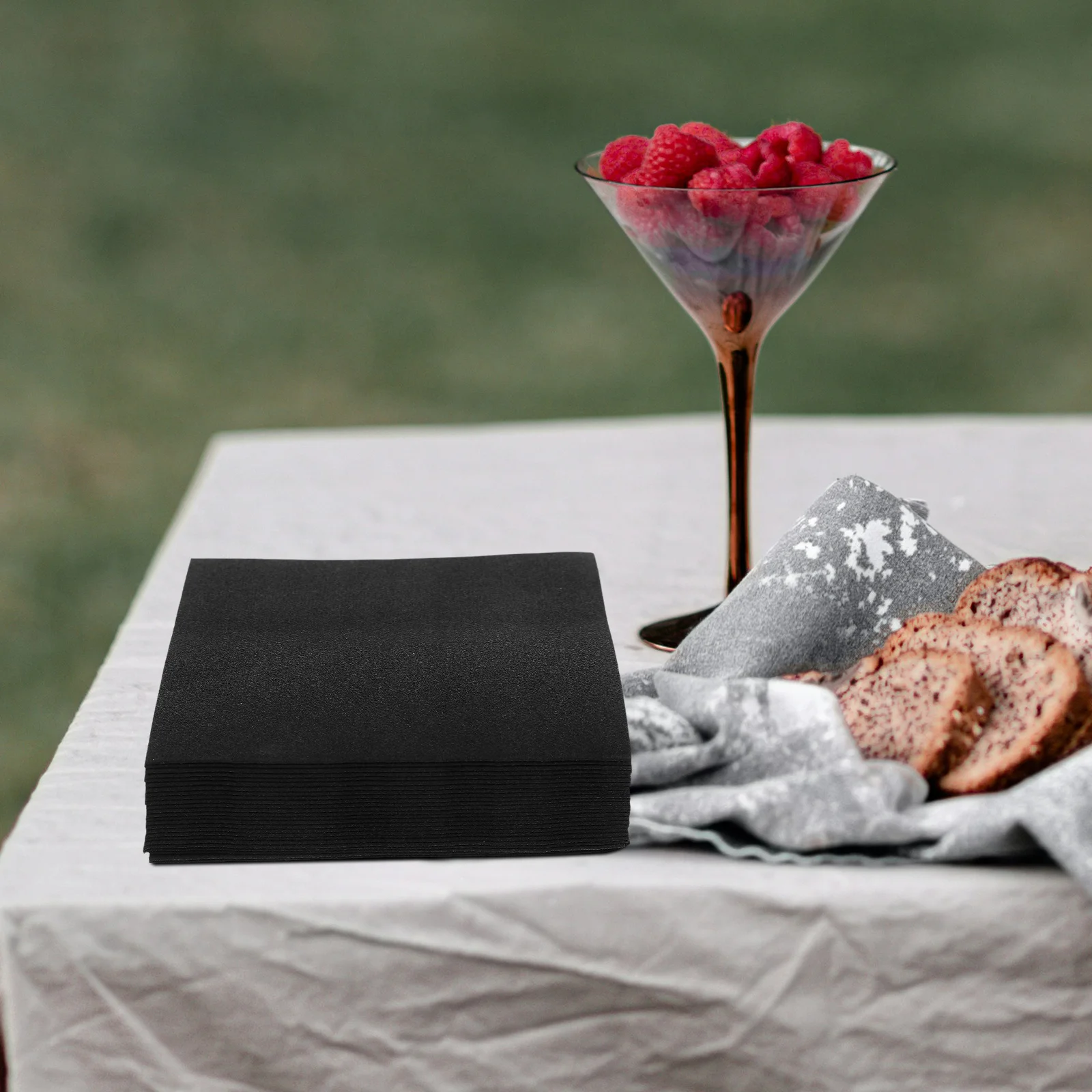 

25pcs Cocktail Napkin Black Soft Dessert Beverage Paper Napkins For Bar Restaurant Café Party Clean Room Wipes