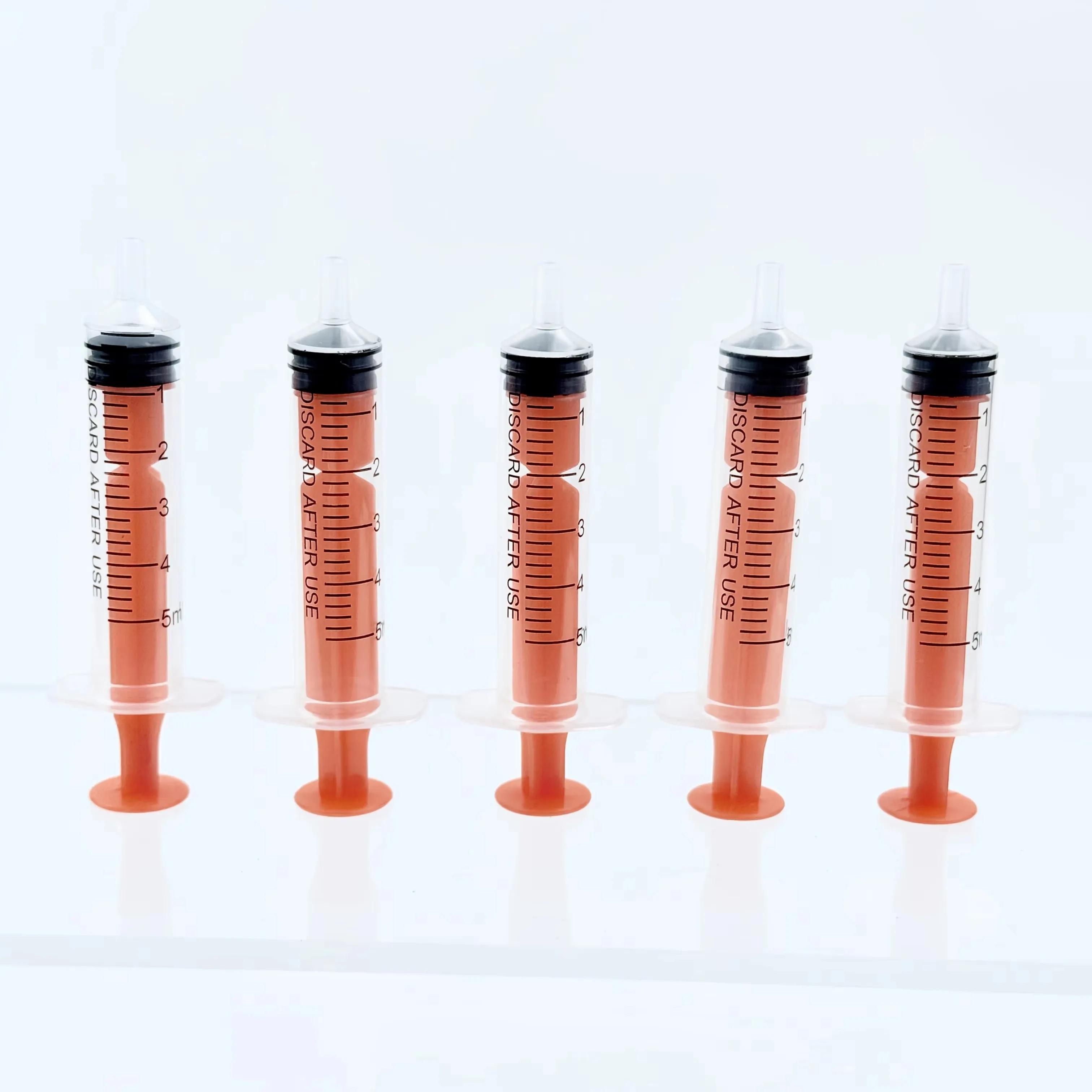 5/6Pcs 5ml Colorful Syringes with Lids for Glue, Liquid Dispensing and Measuring, Pet Food Feeding, Ink Refills, Etc., Yellow, B