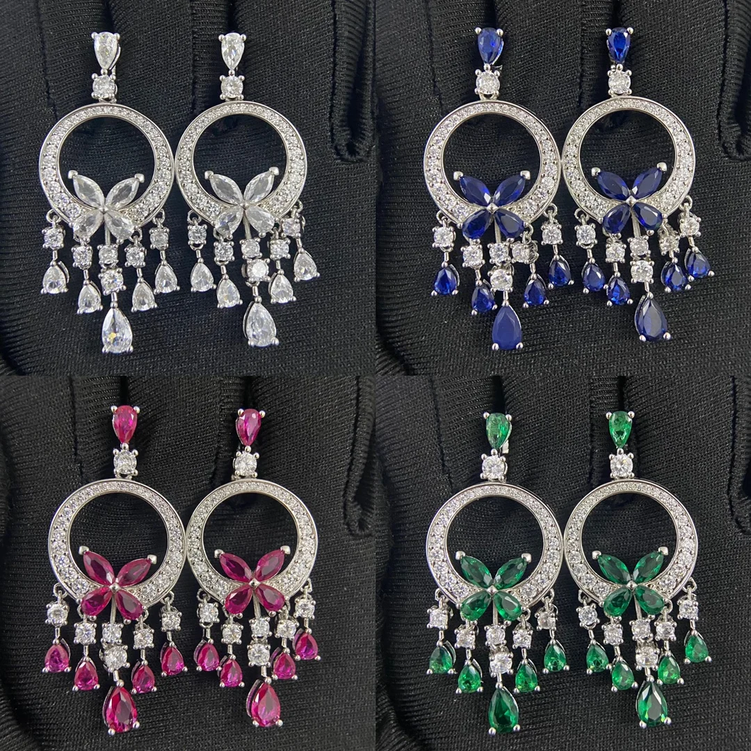 

Высококачественные классические роскошные серьги-бабочки с цветными кисточками для повседневной носки, коллекция 2026 года