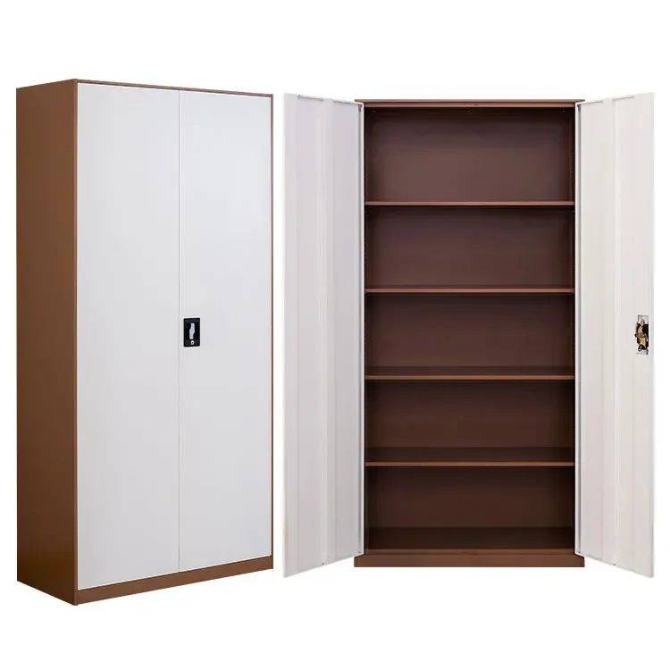 Double iron documents lockable steel storage metal office furniture door file cabinet