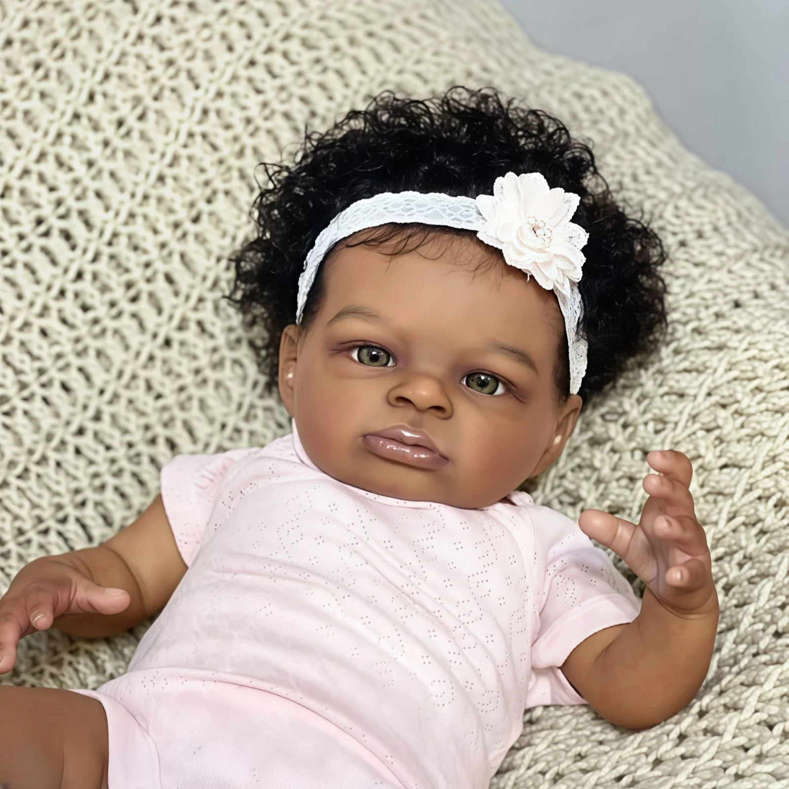 

Risbecko 20-дюймовая реалистичная черная кукла реборн-кукла афро-американская мягкая тканевая кукла-подарок на день рождения/Рождественский подарок