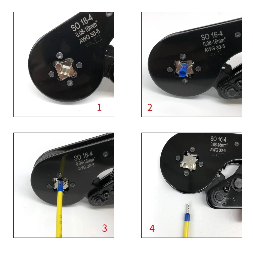 Tubular Terminal Crimping Pliers Hand Tools SO16-4/16-6  0.08 - 16mm2   28- 5AWG Mini Electrical Ferrule Crimper Set