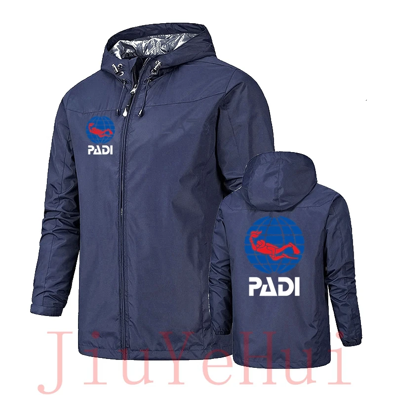 Scuba Driver Padi Men\'s Jackets Waterproof Hooded Jacket Windbreaker Outdoor Camping Sports Elastic Coat Male Clothing Overcoat