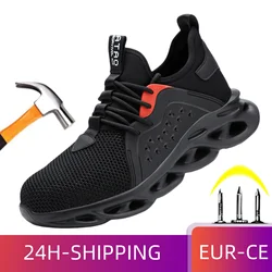 Work Sneakers Lightweight Steel Toe Shoes Men Safety Shoes Puncture-proof Work Shoes Boots Fashion Indestructible Footwear