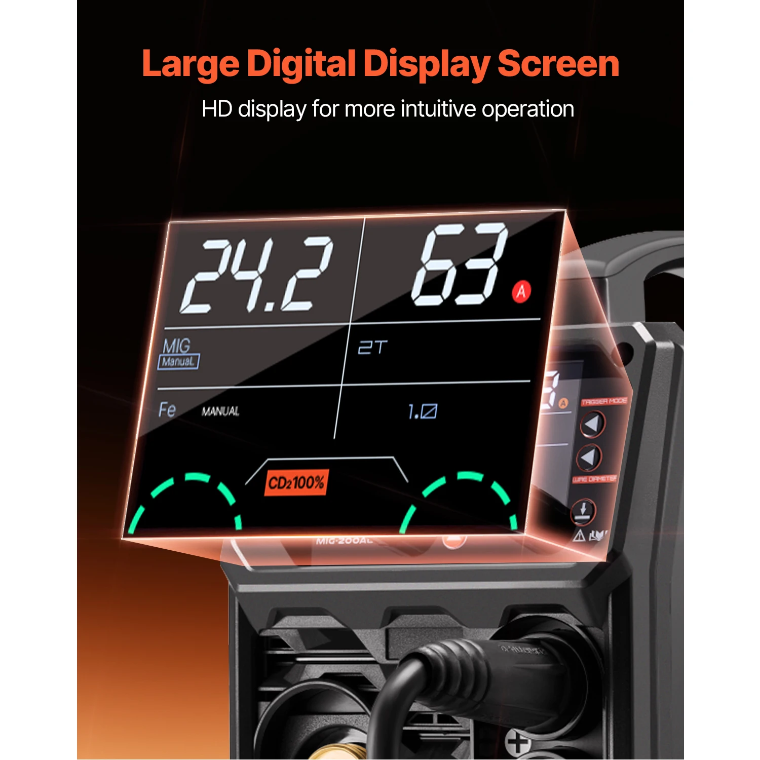 ماكينة لحام SucceBuy 5 في 1 MIG 200Amp Pluse Mig ماكينة لحام غاز MIG/Flux Core MIG/Stick/Lift TIG/AU TIG مع شاشة LCD #5